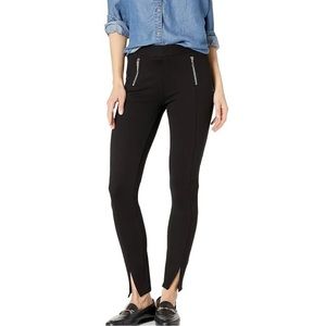 PAIGE Women's Talita Zip Ponte Pants Black Skinny Stretch Slim Zip Pockets 23